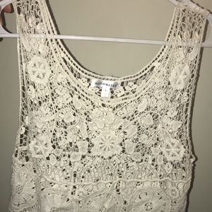 White cover up tank top